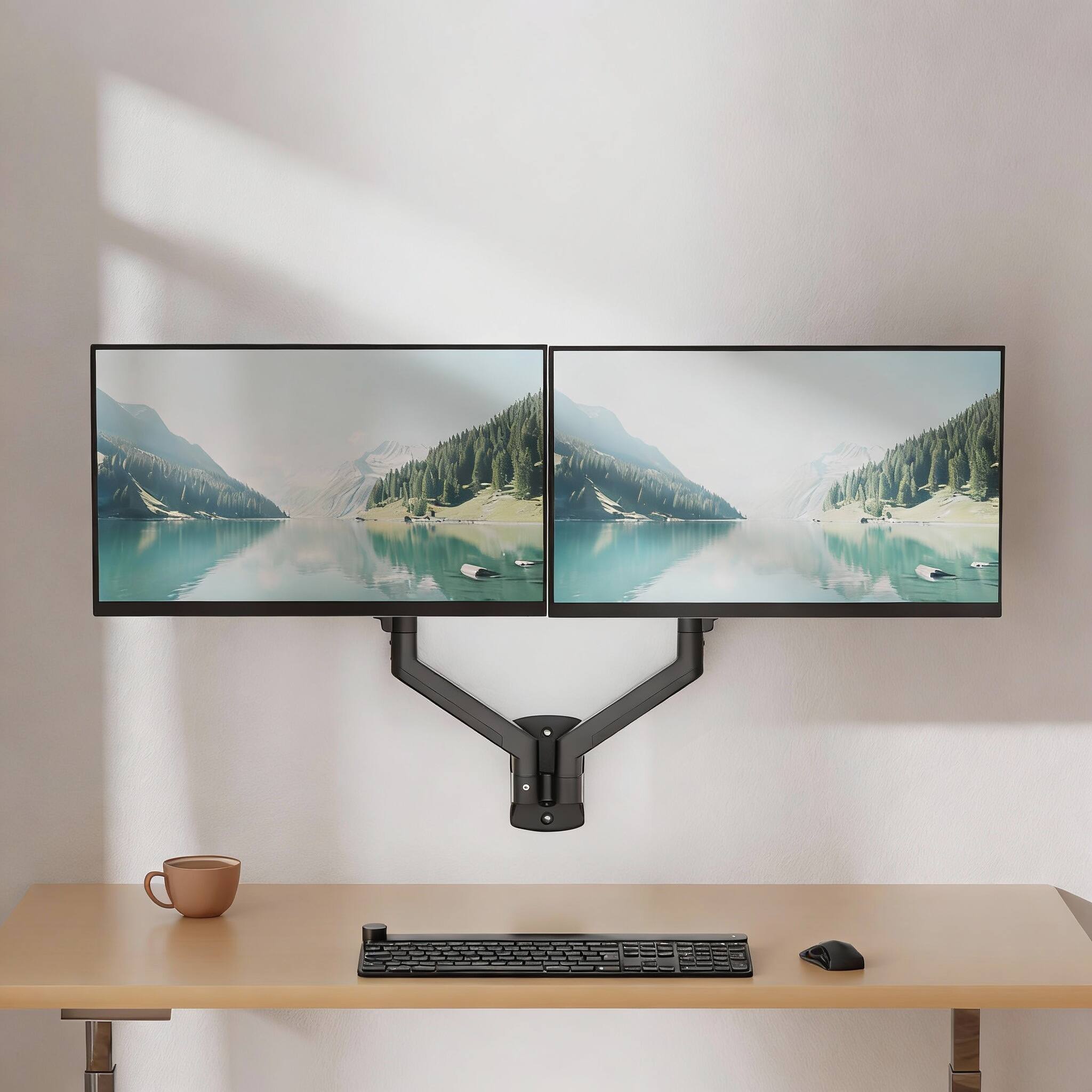 Alt View 1. Frangdom - Monitor Wall Mount - Triple Arms Tilting 32" 19.8lb.