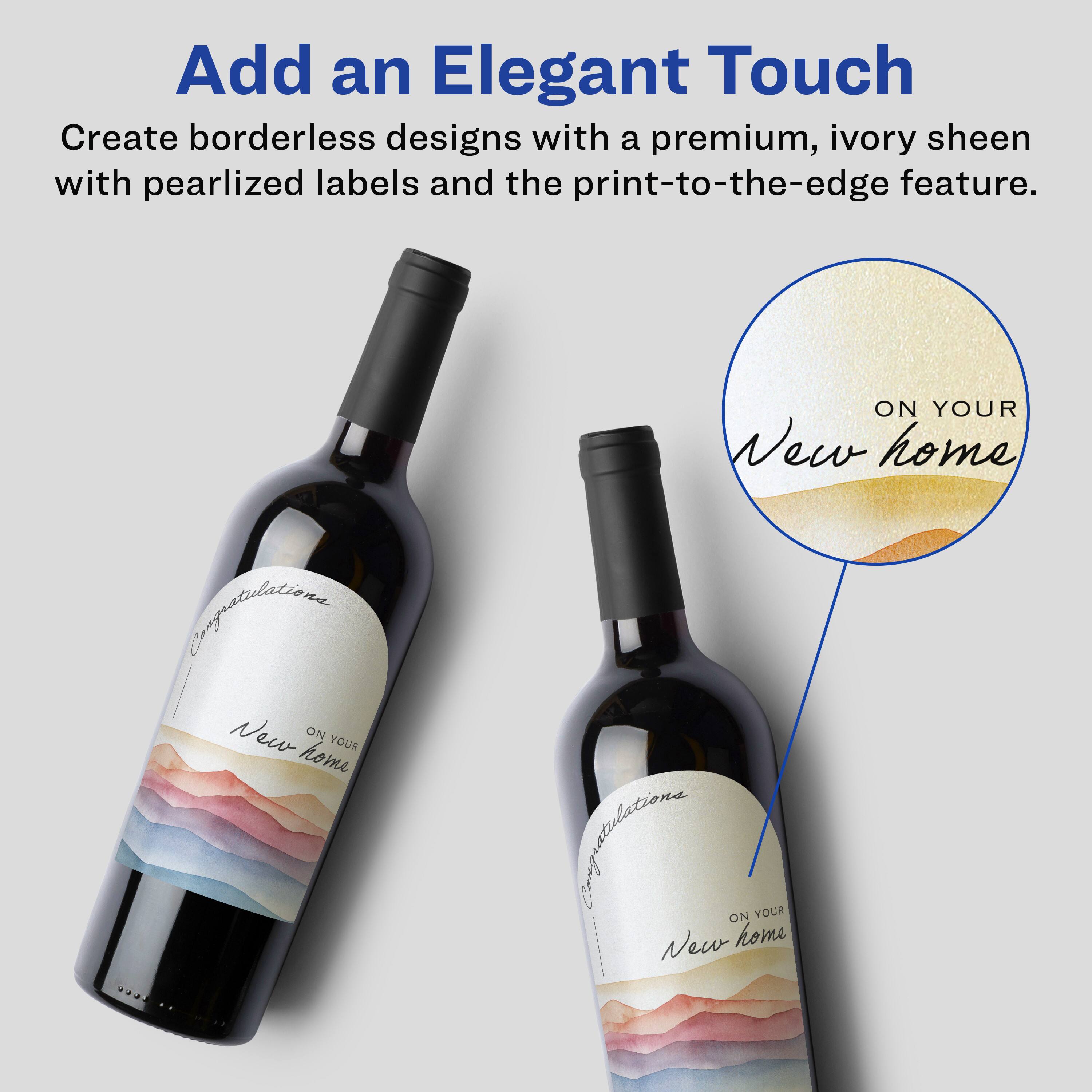 Add an Elegant Touch

Create borderless designs with a premium, ivory sheen with pearlized labels and the print-to-the-edge feature.

ON YOUR New home