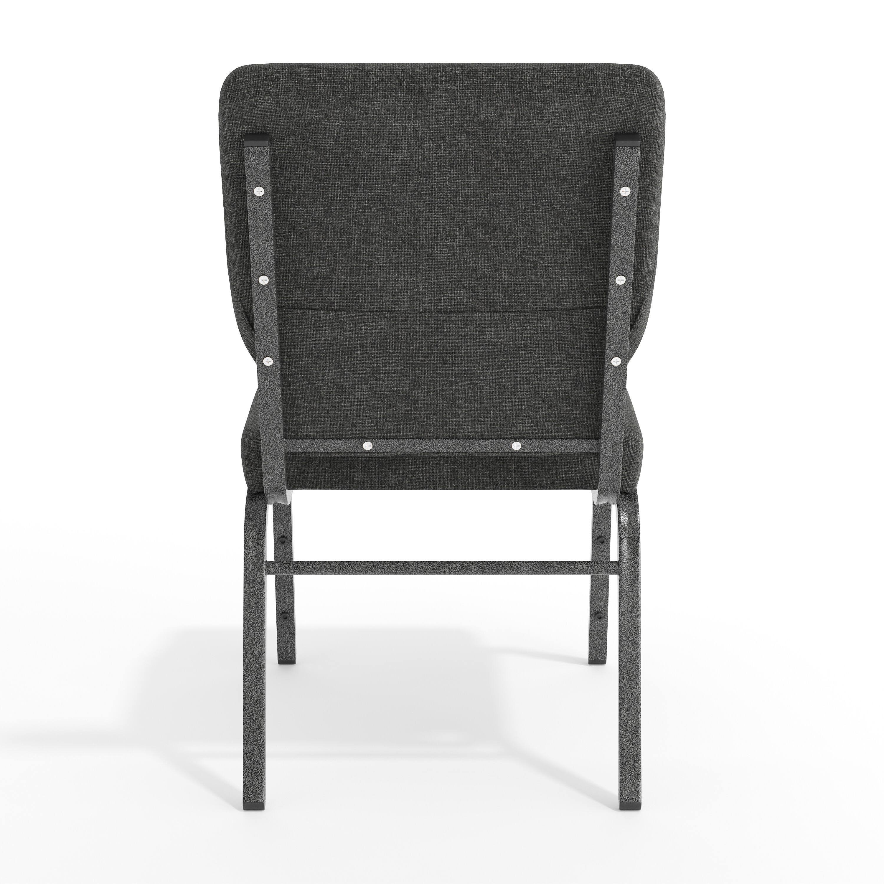 Alt View 7. Emma + Oliver - 18.5"W Stackable Church/Reception Guest Chair - Dark Gray Fabric/Silver Vein Frame.