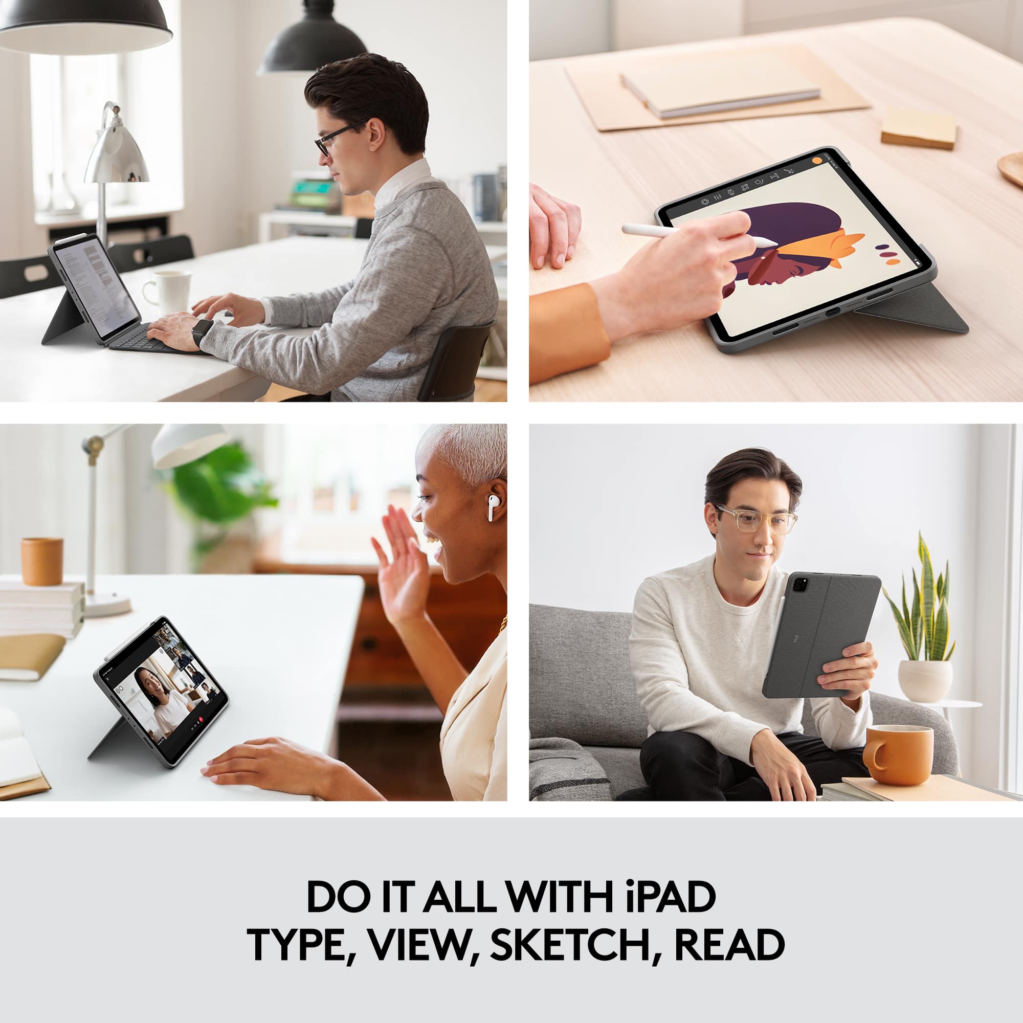 Logitech – Combo Touch iPad Pro Keyboard Folio for Apple iPad Pro 11″ (1st, 2nd, 3rd & 4th Gen) with Detachable Backlit Keyboard – Oxford Gray Sansujyuku sansujyuku.com