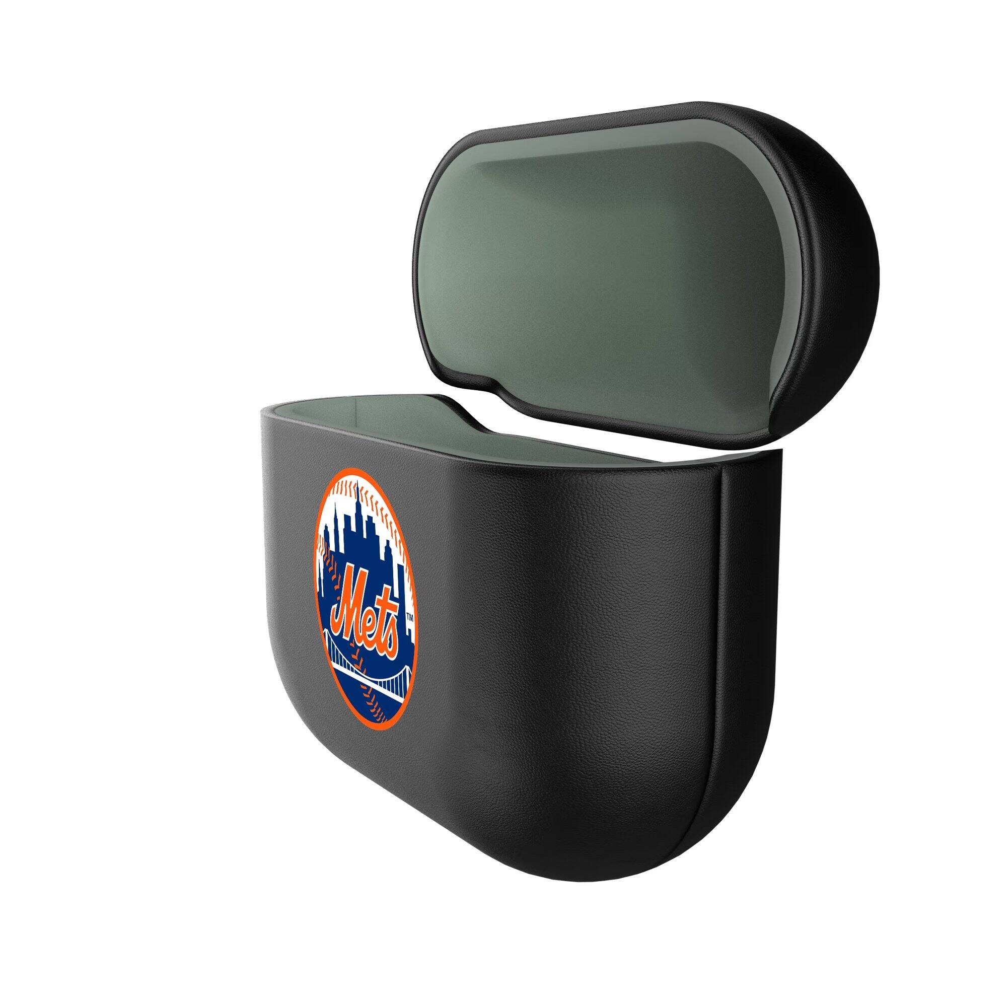 Alt View 1. Keyscaper - New York Mets Insignia AirPods 4th Generation Case Cover - No Size - Black.