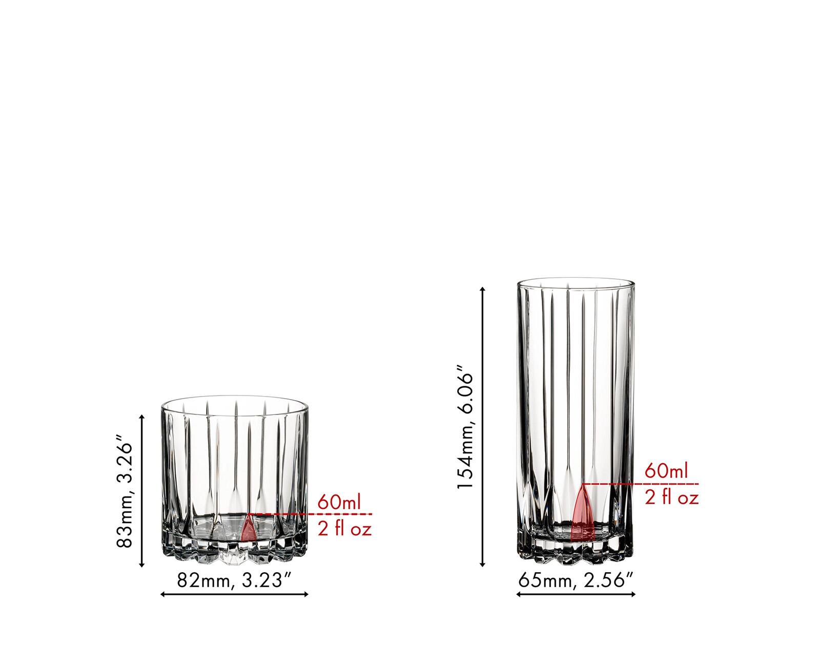 3.26" 83mm, 60ml 2 fl oz  
82mm, 3.23"  
6.06" 154mm, 60ml 2 fl oz  
65mm, 2.56"