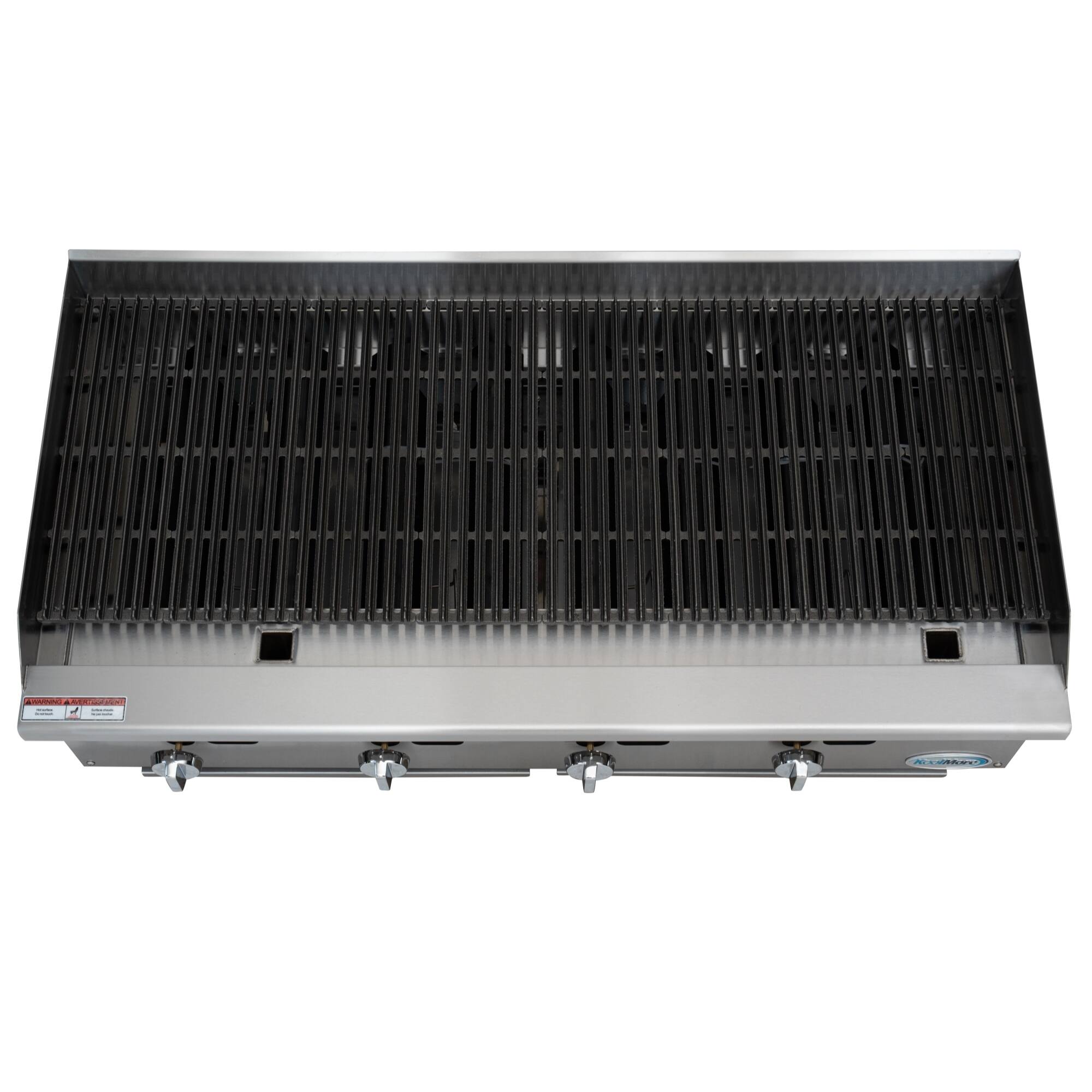 Alt View 8. Koolmore - 48 in. Commercial 4-Burner Natural Gas Charbroiler with 120,000 BTU in Stainless-Steel KM-GCB4-48M) - Silver.