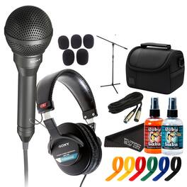 Sony - F-115B W+A6:CV6eather-Resistant Handheld Microphone – For Outdoor Events/Performances | More - Black