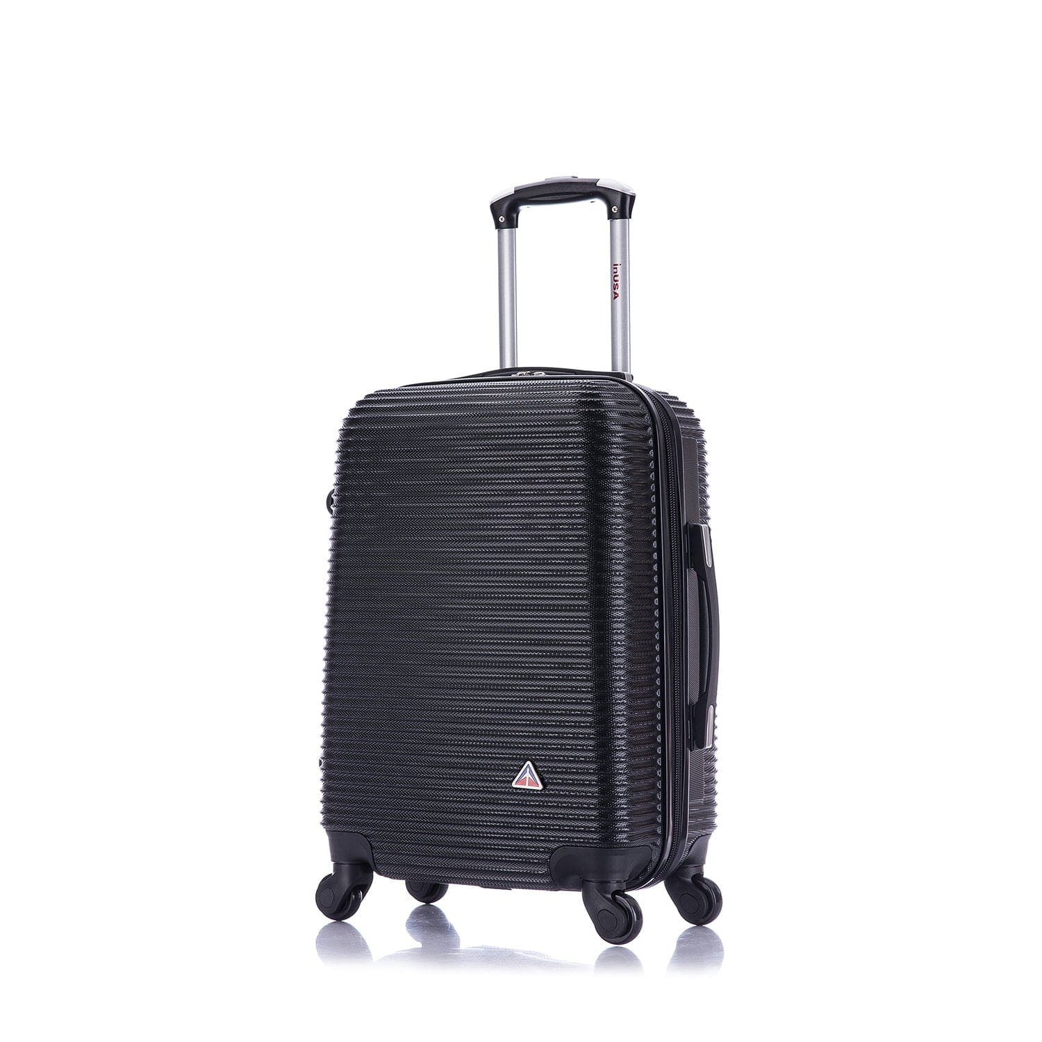 Photos - Luggage InUSA  Royal lightweight hardside Spinner  20" carry-on - Black IUROY00S-BLK 