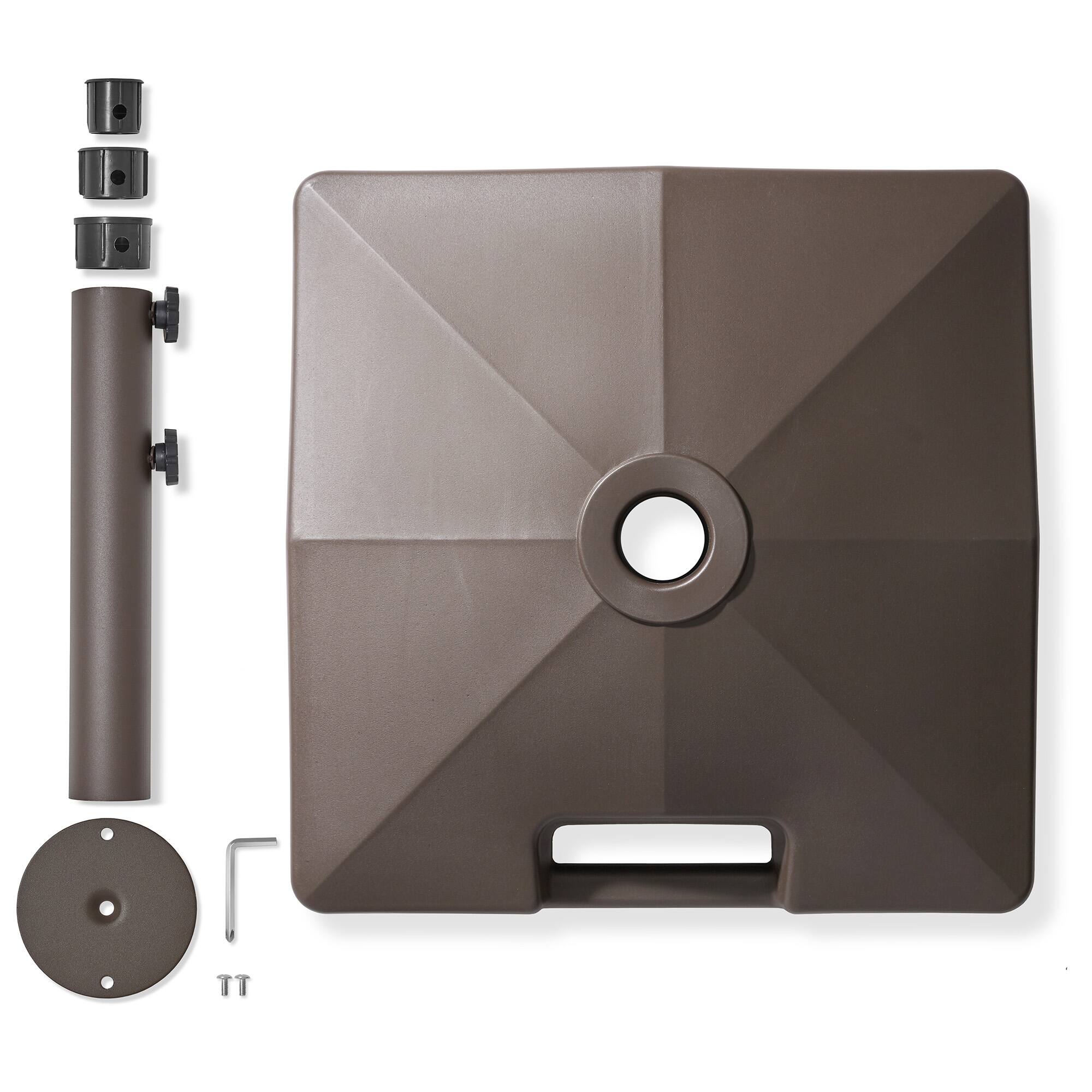 Alt View 5. Casafield - Fillable Mobile Umbrella Base Stand w/ Wheels for Patio - Lawn - Deck - Brown.