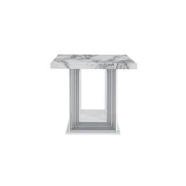 Global Furniture USA - Contemporary Ylime Marble End Table - White
