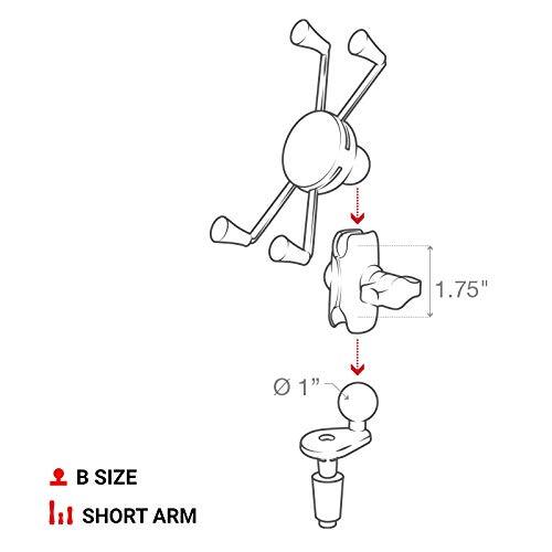 B SIZE  
SHORT ARM  

1.75"  
1"