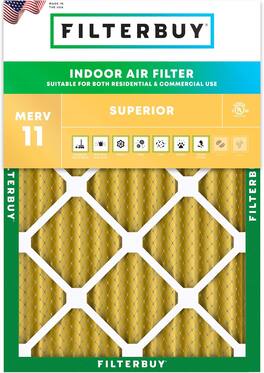 Filterbuy - 23x25x2 MERV 11 Pet & Allergy Defense, Electrostatic Pleated HVAC AC Furnace Air Filters Replacement (1-Pack) - Gold