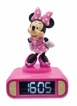 Lexibook - Disney Minnie Digital Alarm Clock with 3D Night Light & Sound Effects - ROSE