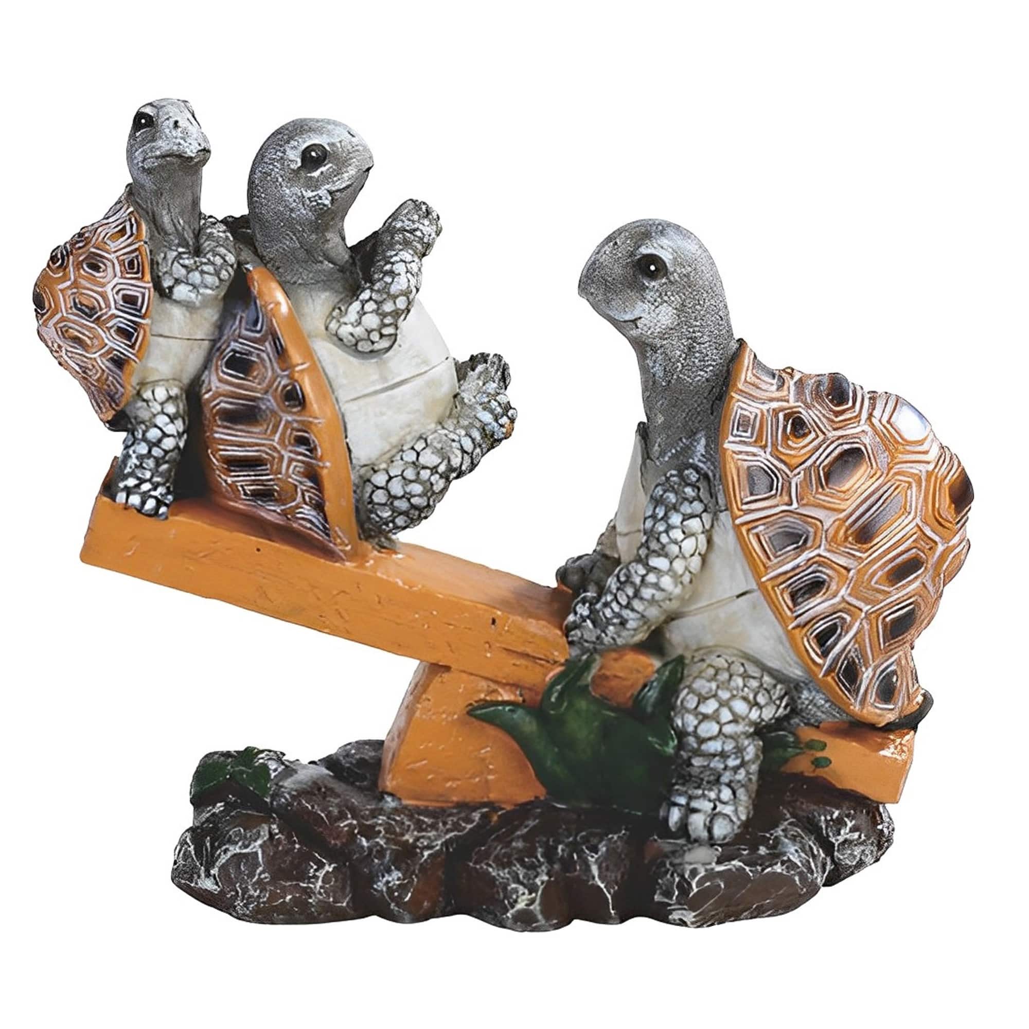 FC Design - 6"H Turtle Family Playing on Seesaw Figurine Statue Office Desk Tabletop Home Decor Gift - Multi-Color