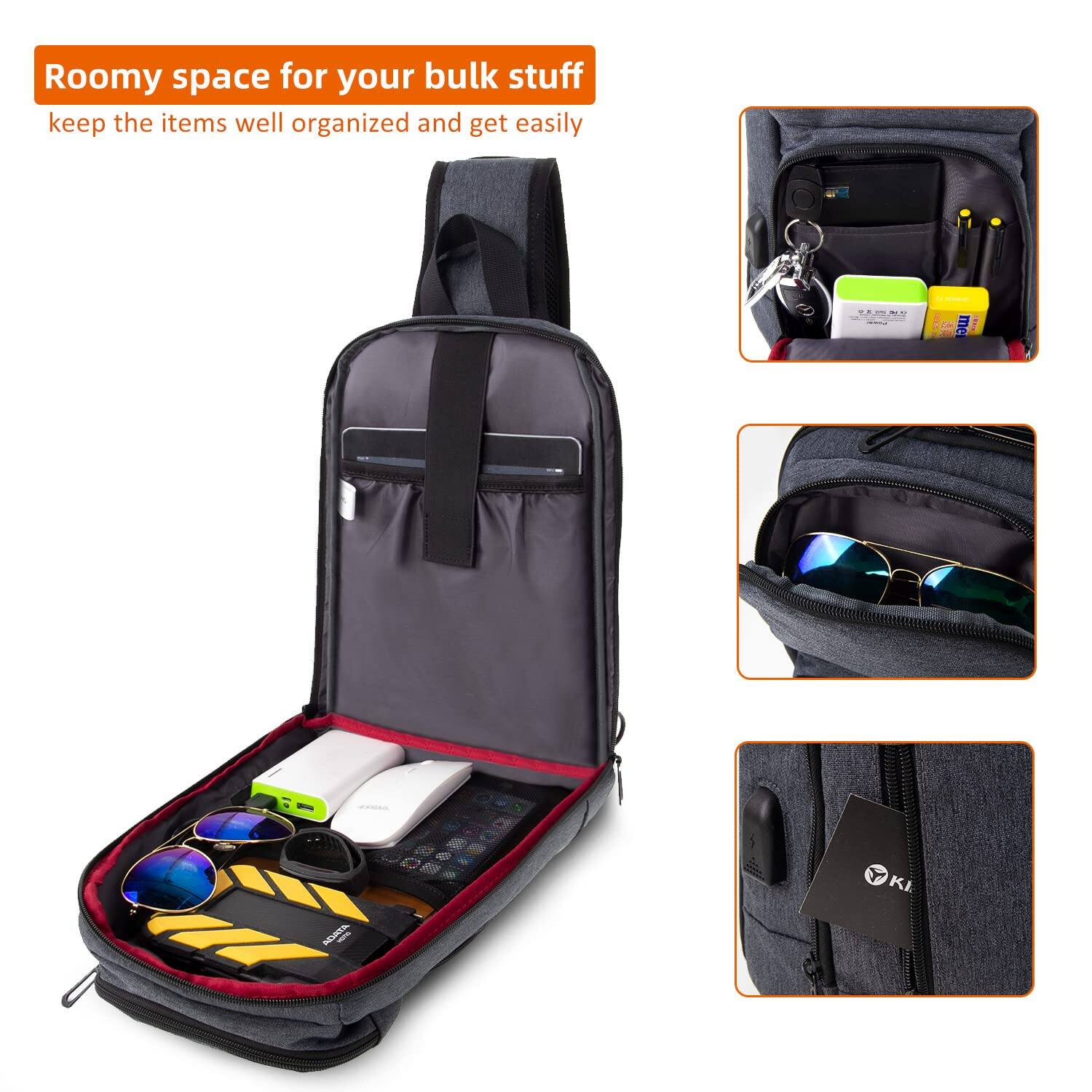 Roomy space for your bulk stuff  
keep the items well organized and get easily