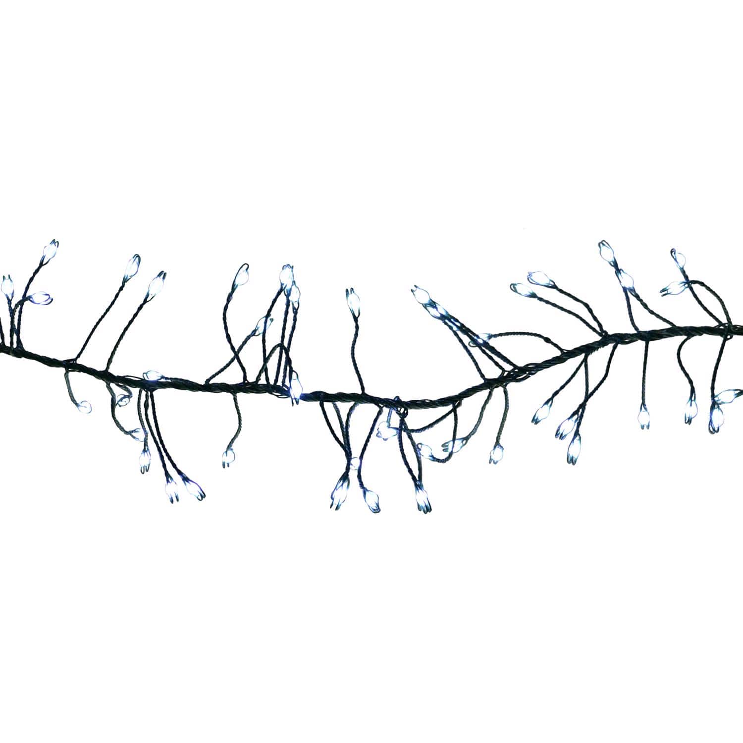 Celebrations - Platinum LED Big Seed Cluster Pure White 250 ct String Christmas Lights 10 ft.