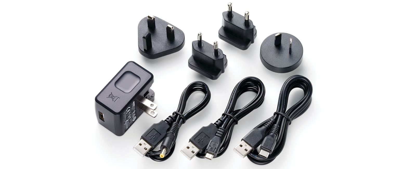 TASCAM - AC Multi-Cable Power Supply Adapter with USB-C, Micro-USB and DC Connectors, 5V 2A Universal Voltage - Black