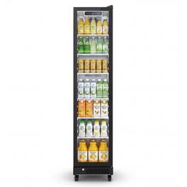 Yeego - Commercial Display Beverage Cooler, 9.5 cu. ft. Glass Door Cooler, 270 Cans, Digital Temp Control, for Cafes - Black