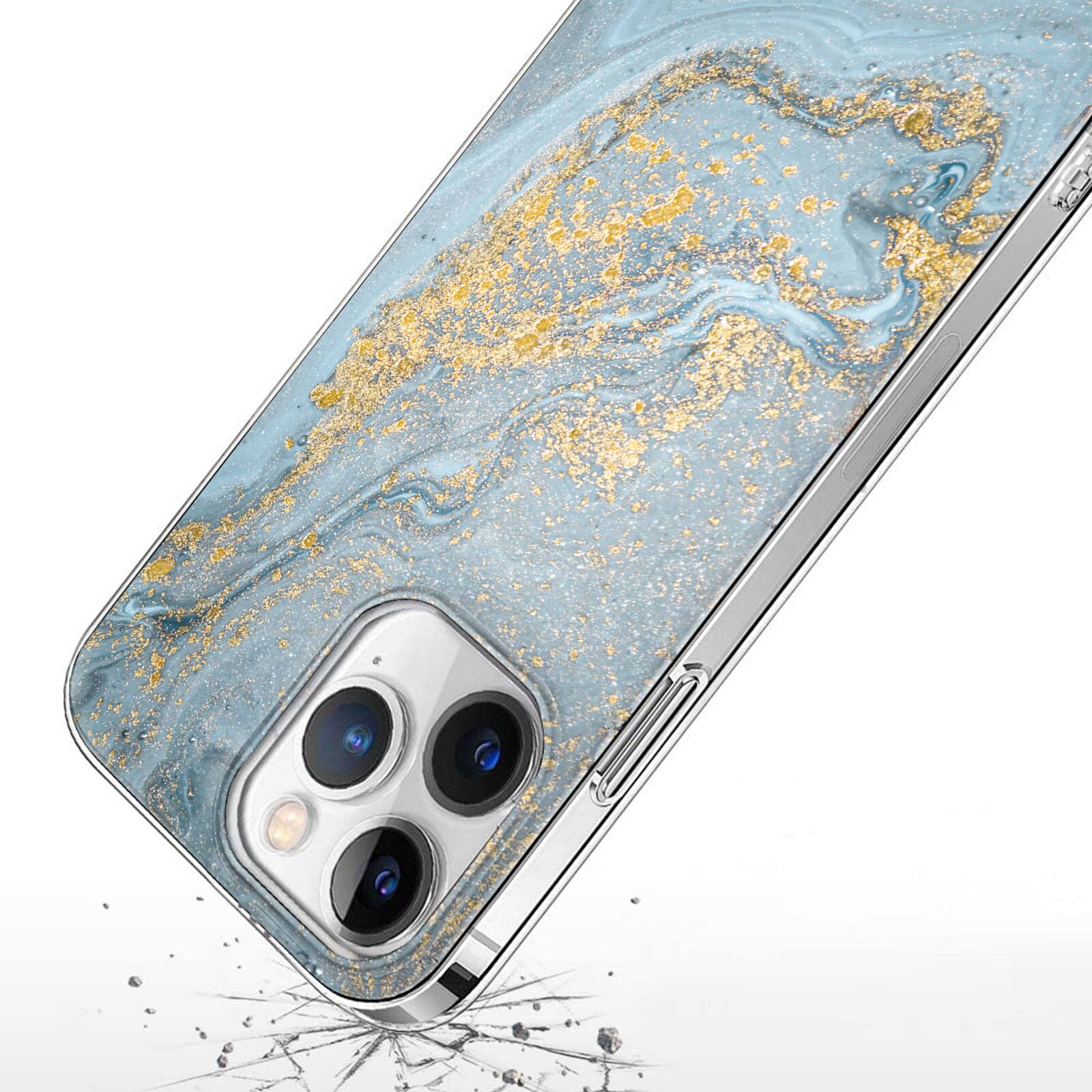 Alt View 1. SaharaCase - Inspire Seres Case Compatible with Magsafe for iPhone 15 Pro - Blue Marble - Blue.