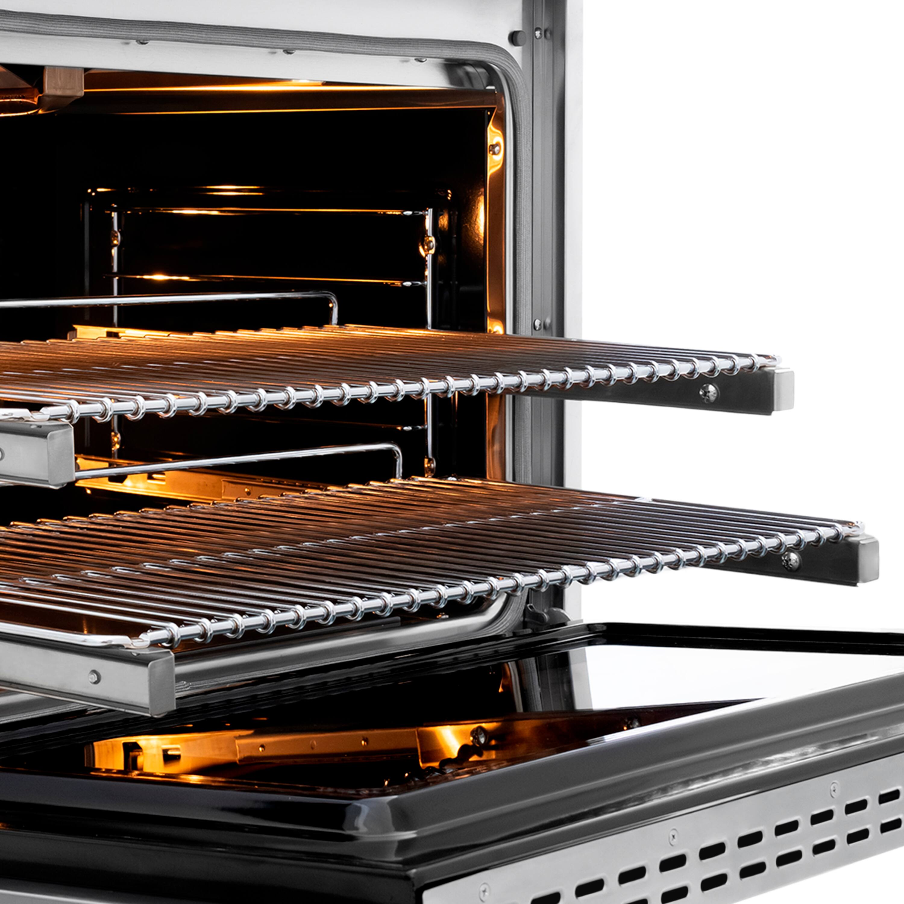 Alt View 11. ZLINE - ZLINE Autograph 36 in. 5.2 Cu. Ft. Freestanding Paramount DuoPro Gas Range in Stainless Steel with Gold Helix Handle - Stainless Steel.