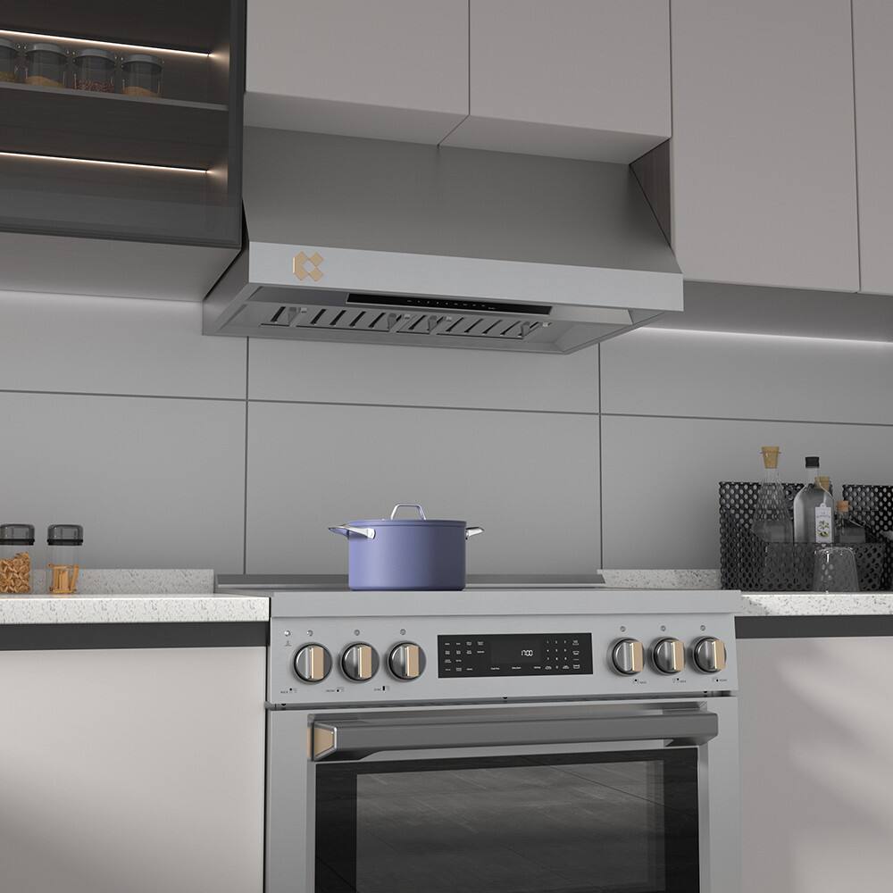 Alt View 2. Jeremy Cass - 36 in. 950 CFM Convertible Under Cabinet Range Hood with Smart Control and Dishwasher-Safe Baffle Filters - Silver.