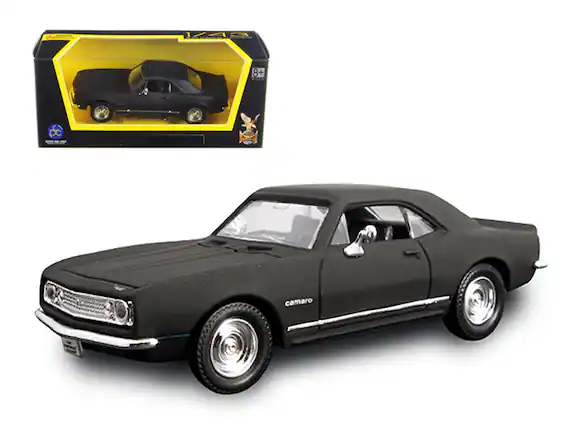Front. Road Signature - 1967 Chevrolet Camaro Z28 Matt Black 1/43 Diecast Model Car by Road Signature - Matt Black.