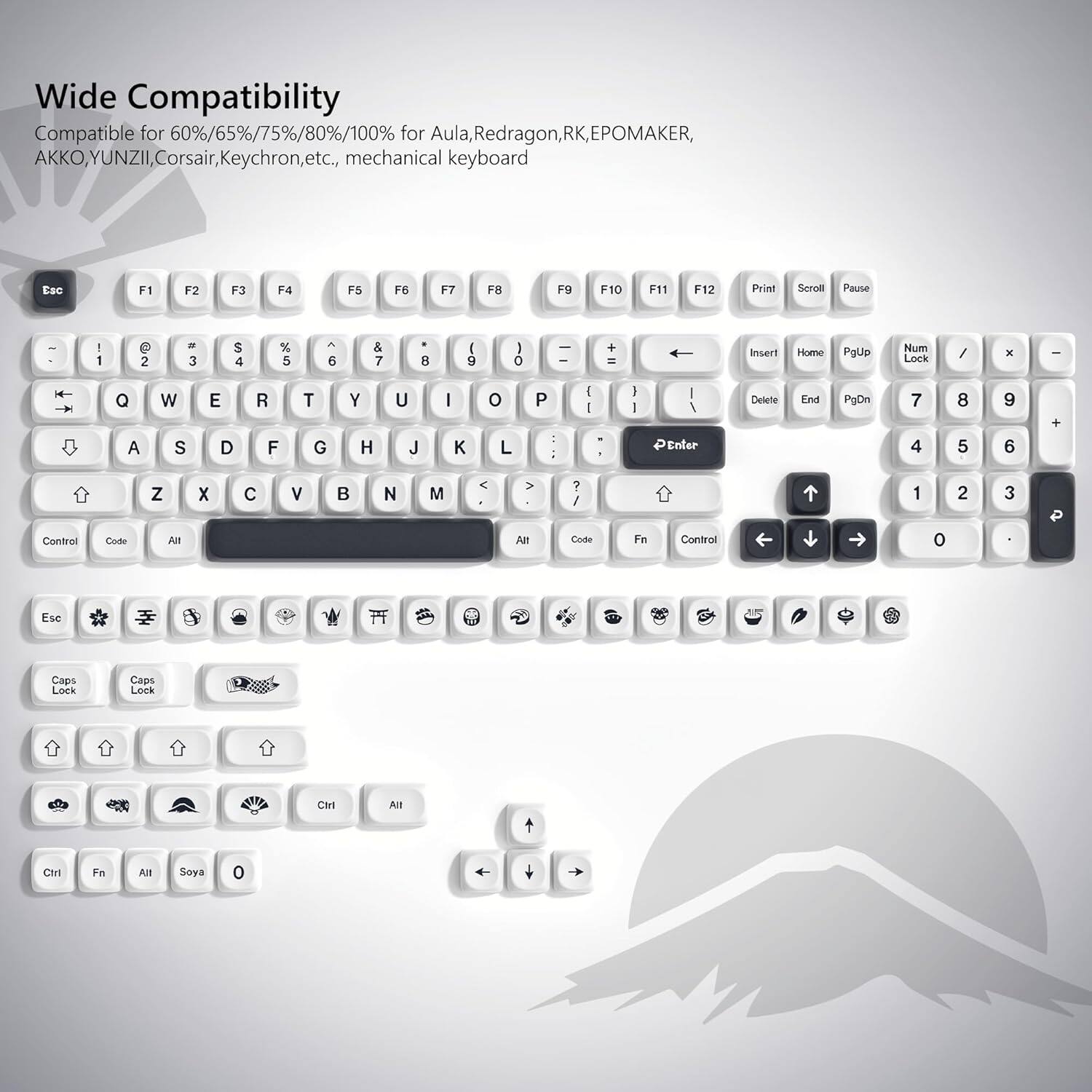 Womier - PBT Keycap Set, MOA Profile Dye-Sub Custom Keyboard Keycap for Cherry MX Switch US Layout Mechanical Keyboard - White-145 Keys price history on PriceWatchPro