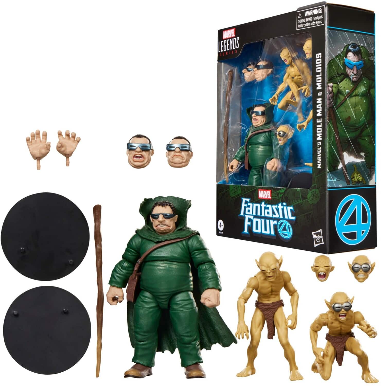 Hasbro - Fantastic Four Comics - Marvel Legends - Marvel's Mole Man & Moloids Action Figure Multi-Pack - COLLECTIBLES - Multicolor
