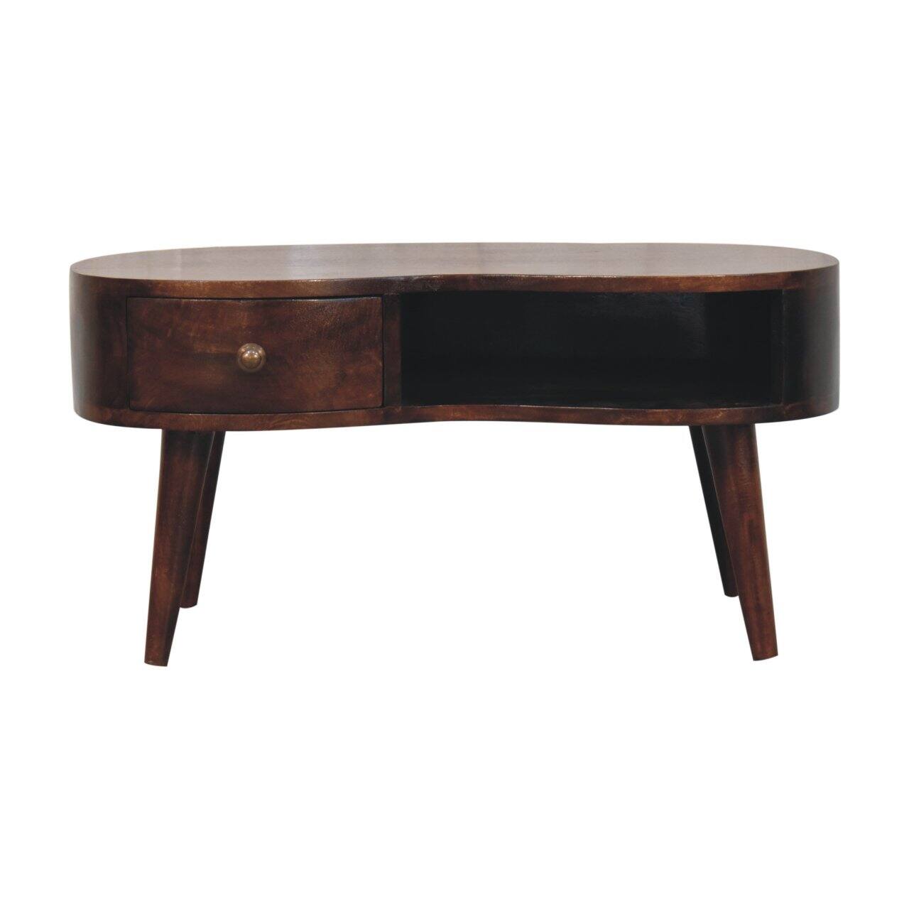 Front. Artisan Furniture - Artisan Furniture Solid Wood California Walnut Wave Coffee Table - Brown.