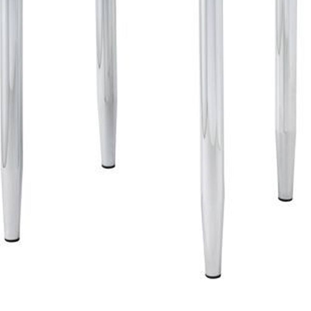 Alt View 3. Manhattan Lane - End Table with Tubular Rounded Legs and Frosted Glass Top - Silver.