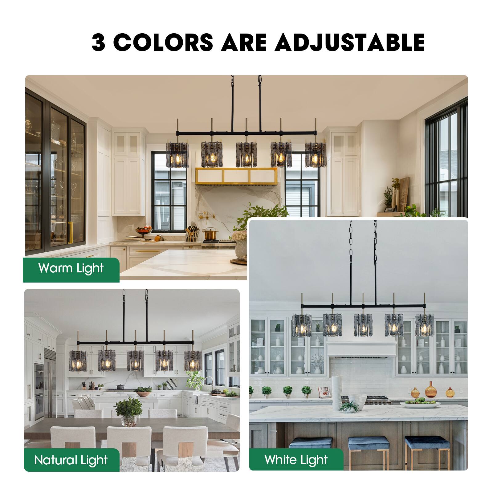 3 COLORS ARE ADJUSTABLE

Warm Light

Natural Light

White Light