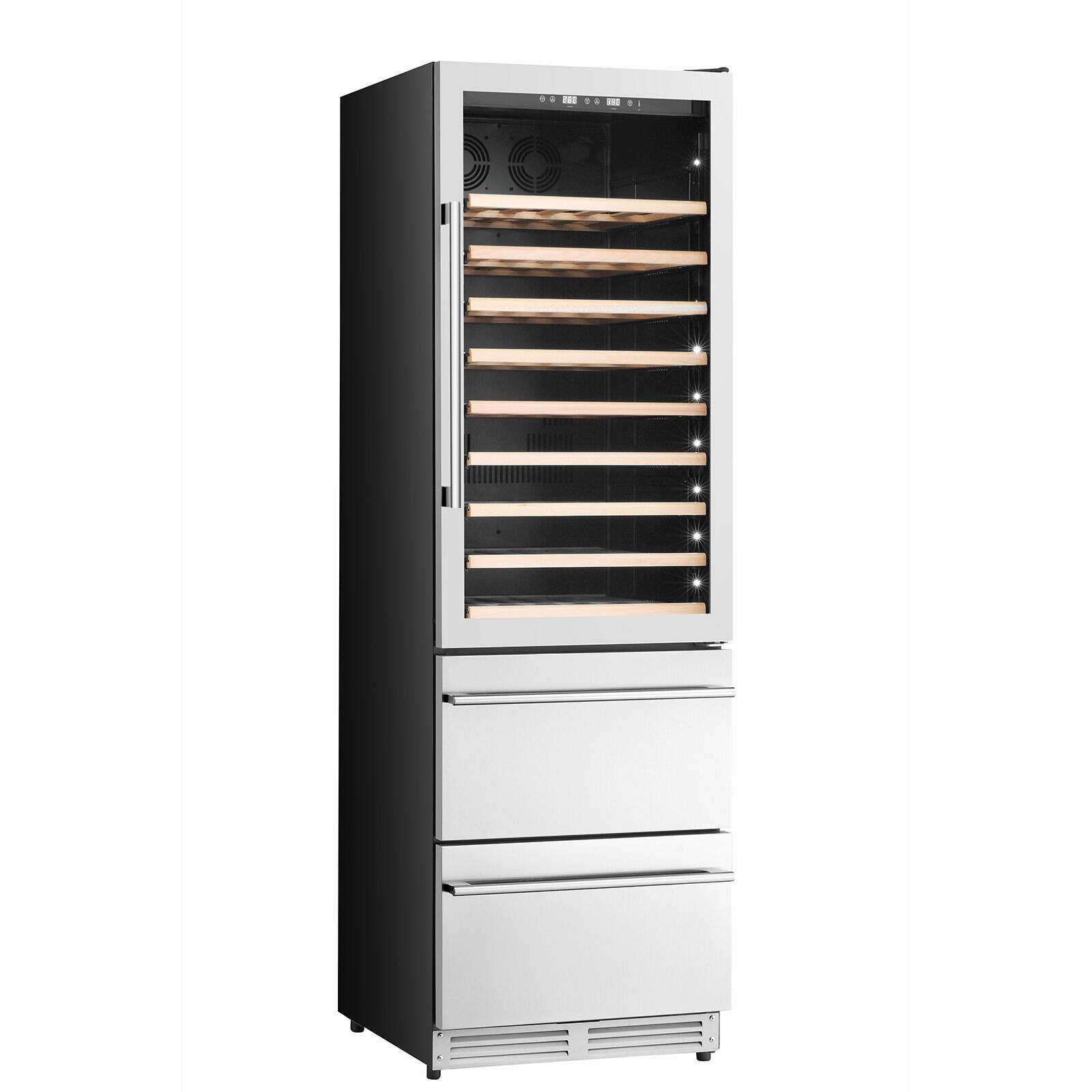 Back. Kucht - 24 in. Dual Zone 108-Wine Bottles and 100-Cans Beverage & Wine Cooler in Stainless Steel - Stainless Steel.