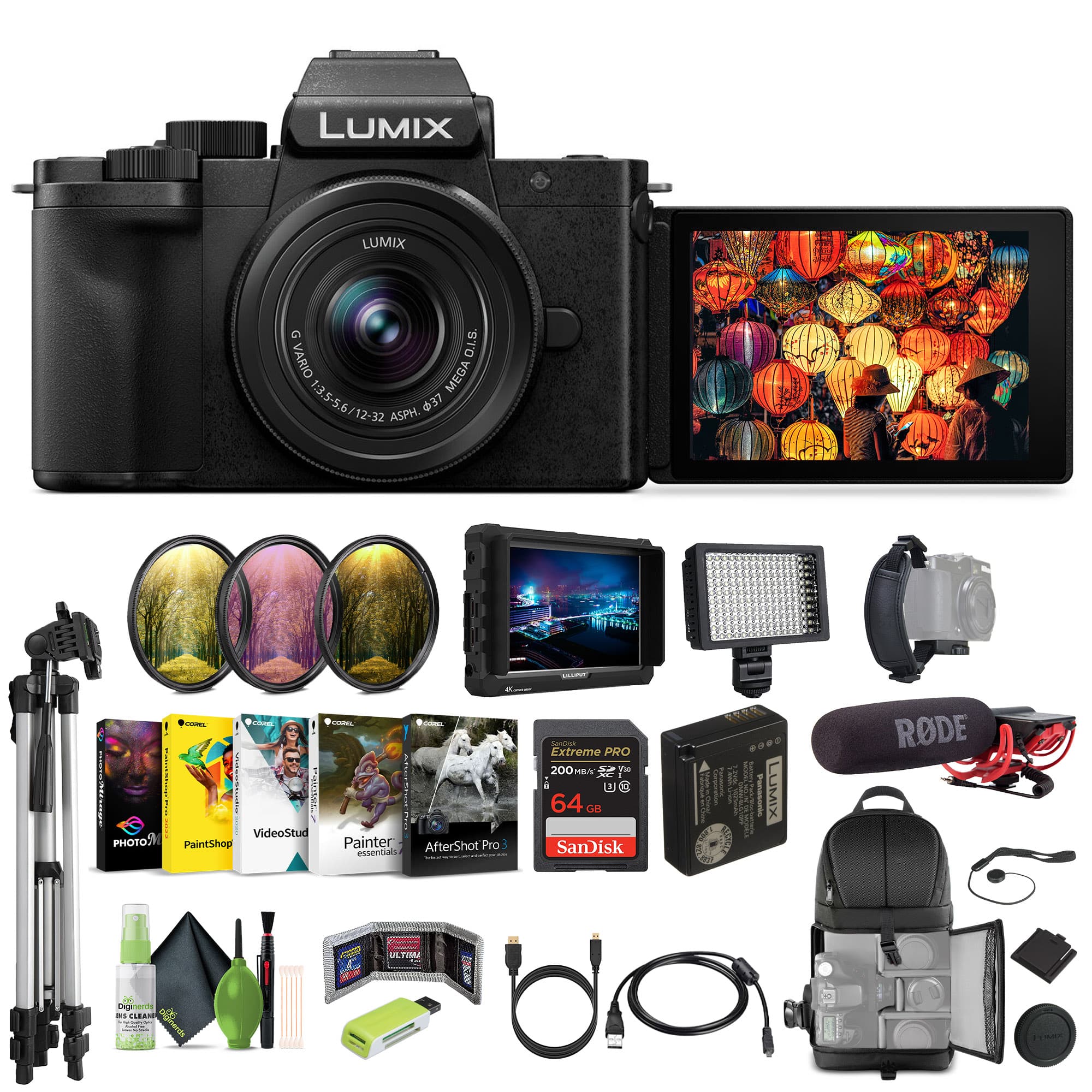 Panasonic - Lumix G100D 4K Mirrorless Vlogging Camera with 12-32mm Lens Bundle