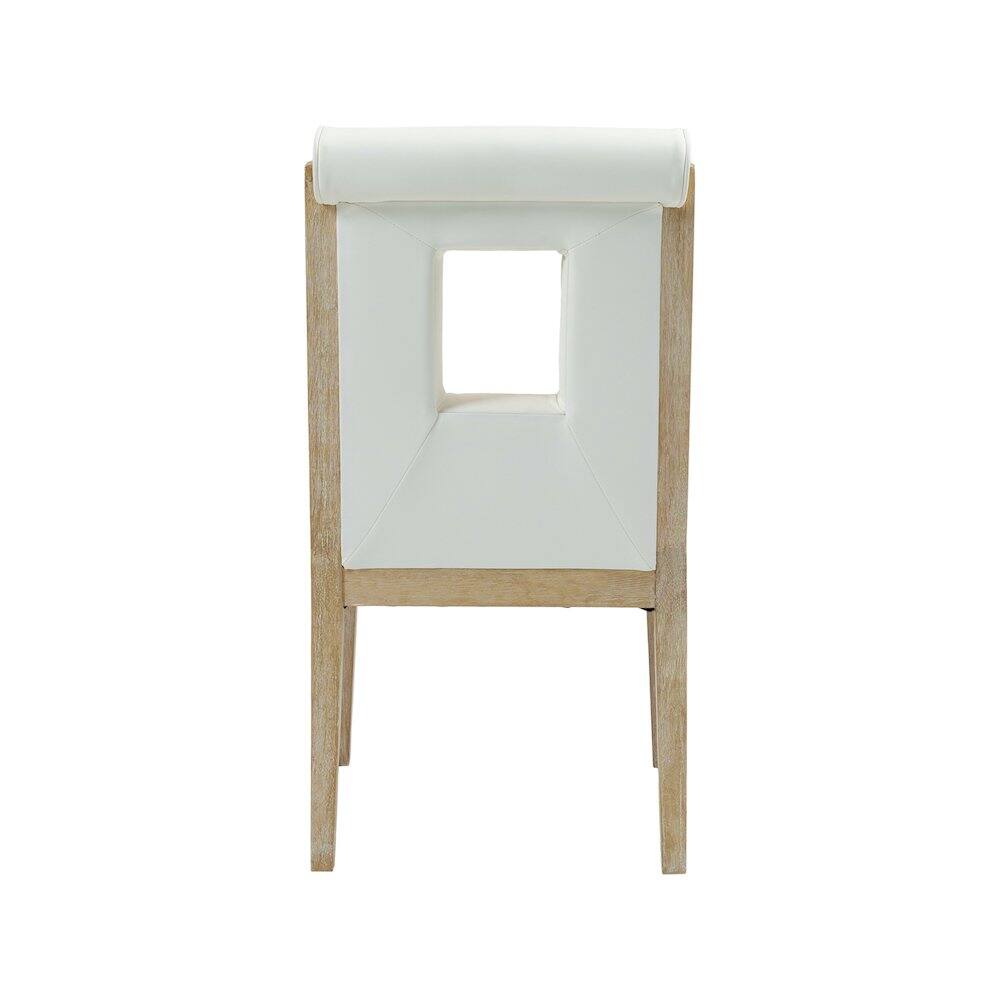 Alt View 4. Meridian Furniture - Gwendolyn Cream Vegan Leather Dining Side Chair, Set of 2 - Beige.