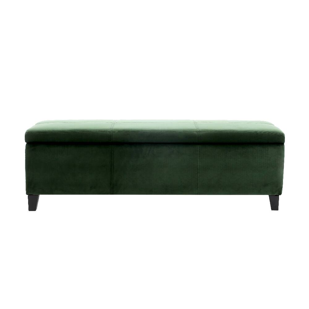 Alt View 3. Ropilly - Ropilly Forest Green Storage Ottoman Bench 51.25 Inch Upholstered Entryway Bench with Hidden Storage 300lbs Capacity - Forest Green.