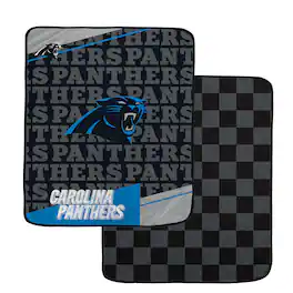 Pegasus - Carolina Panthers 60" x 70" Diagonal Ghost Checkered Double-Sided Blanket - Multicolor