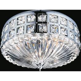 CWI Lighting - Bloome 4 Light Bowl Flush Mount With Finish - Chrome
