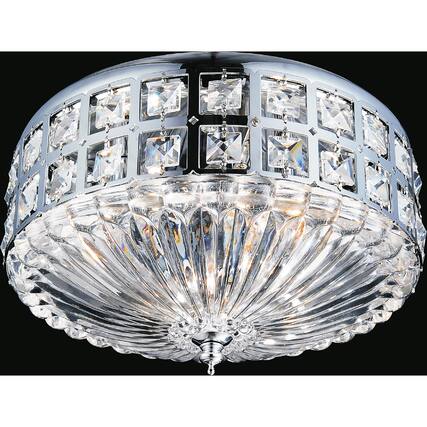 Front. CWI Lighting - Bloome 4 Light Bowl Flush Mount With Chrome Finish - Chrome.