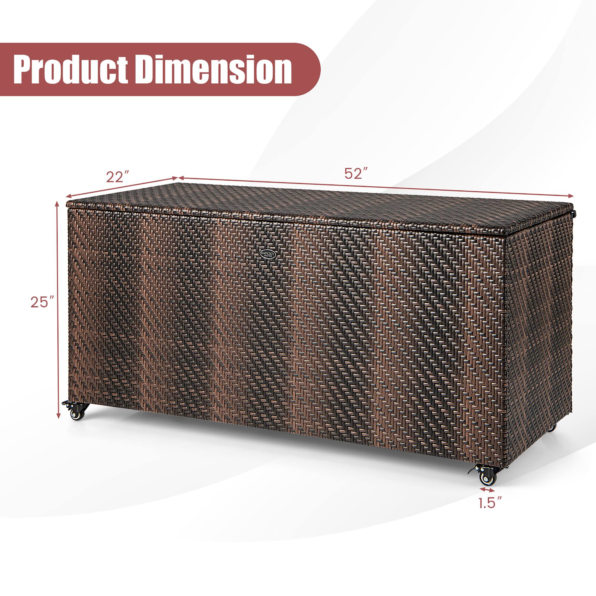 Product Dimension: 22" x 52" x 25" x 1.5"