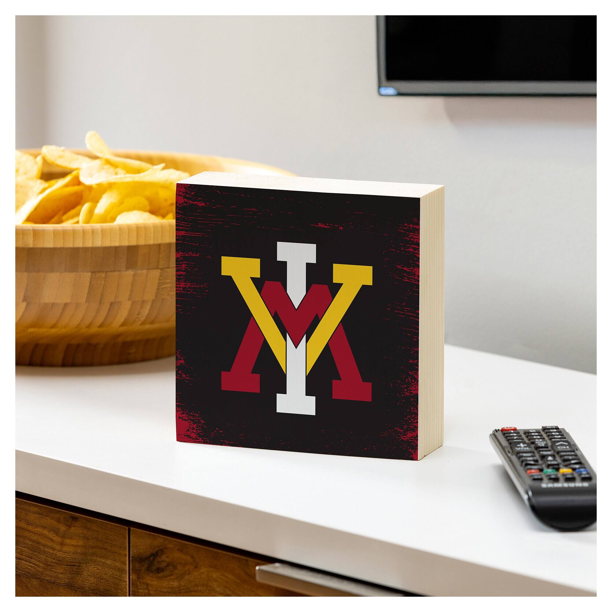 Alt View 2. Evergreen Enterprises - Virginia Military Institute Keydets 6" Square Fan Chant Wood Block Shelf Sign - Multicolor.