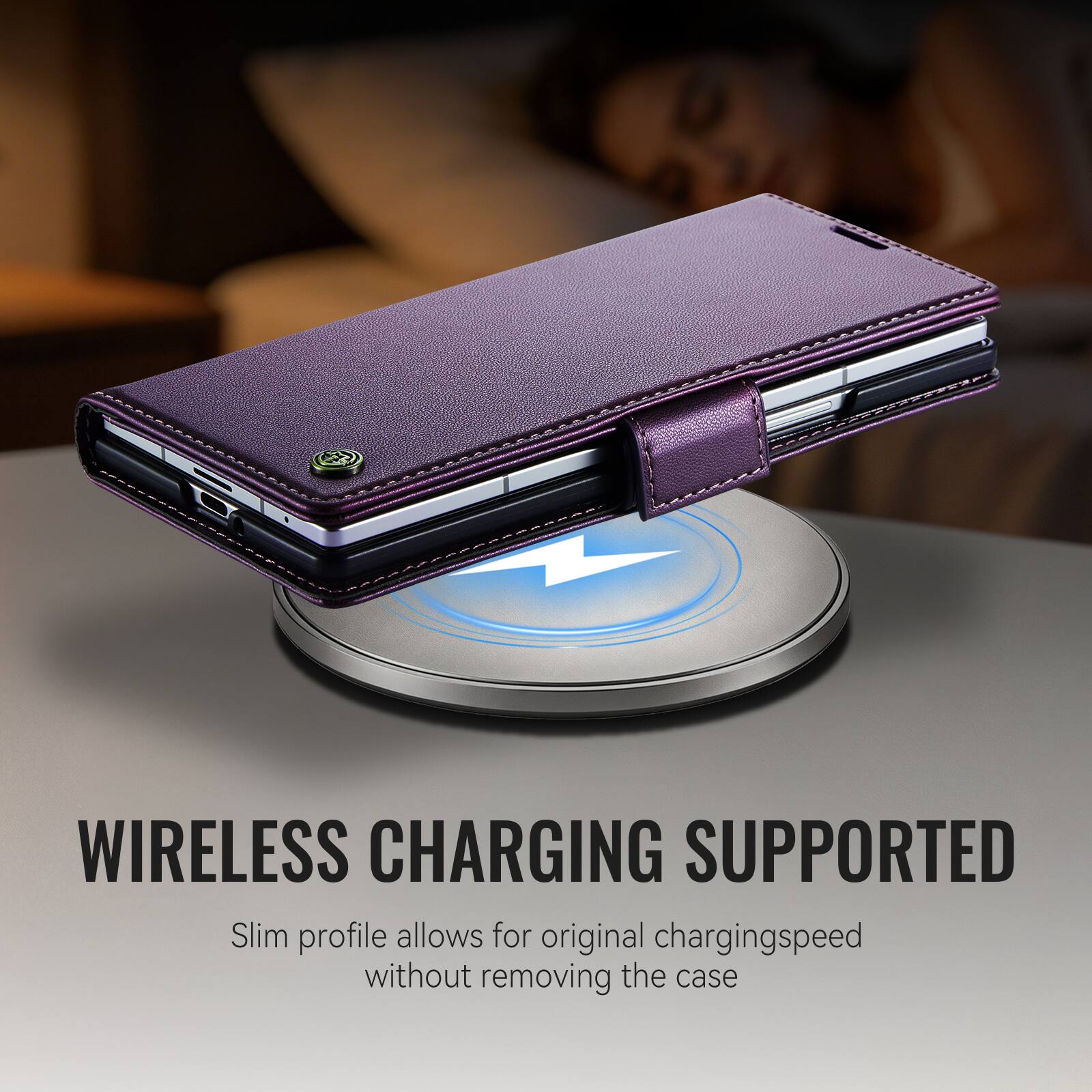 WIRELESS CHARGING SUPPORTED  
Slim profile allows for original charging speed without removing the case