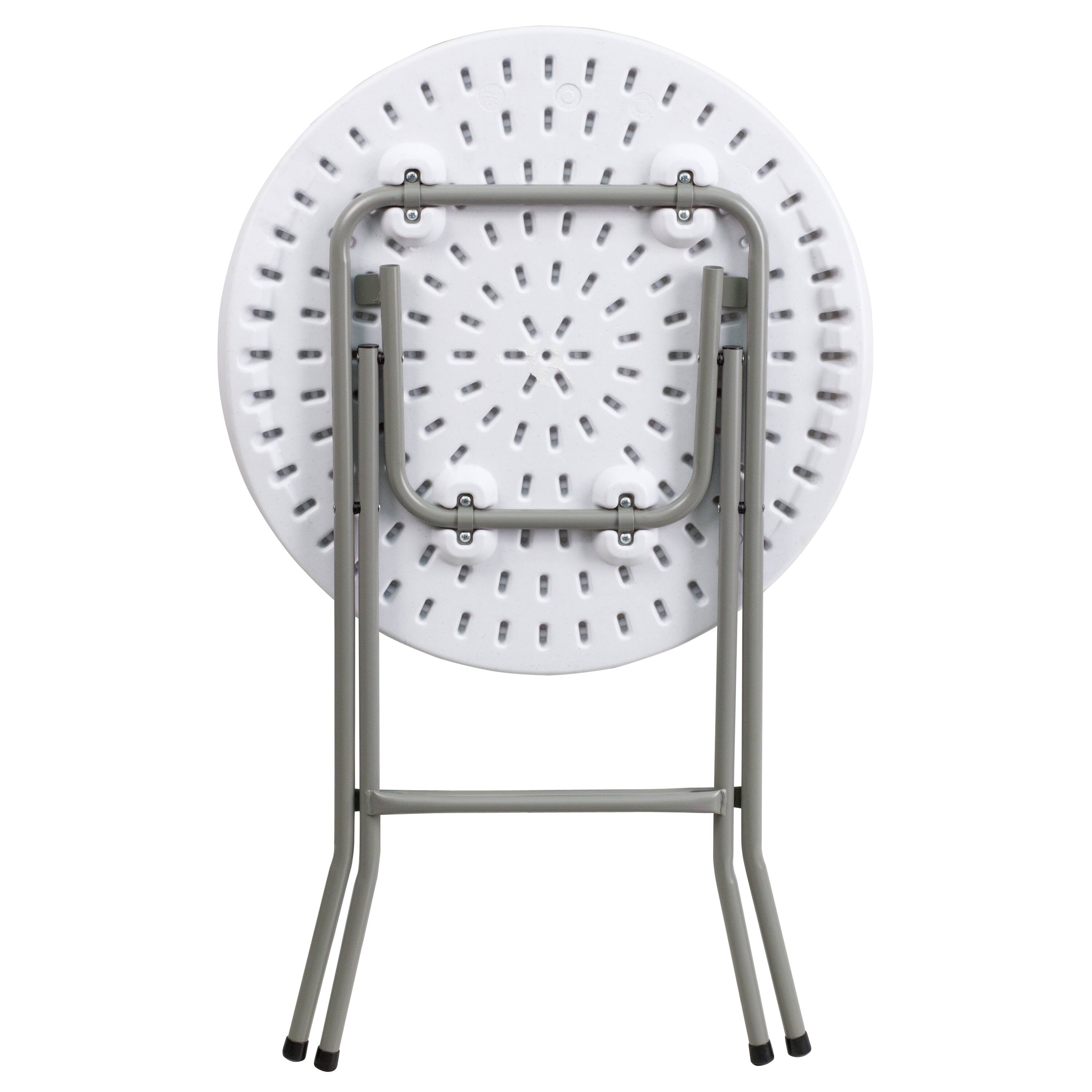Alt View 17. Alamont Home - 2-Foot Round Plastic Folding Table - Granite White.