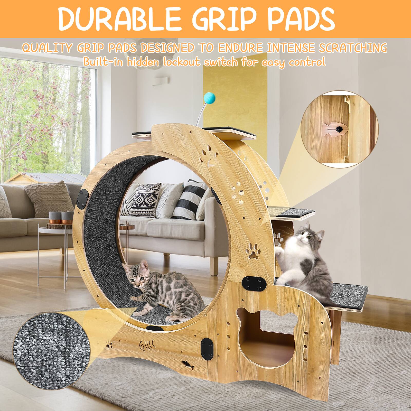 DURABLE GRIP PADS

QUALITY GRIP PADS DESIGNED TO ENDURE INTENSE SCRATCHING

Built-in hidden lockout switch for easy control