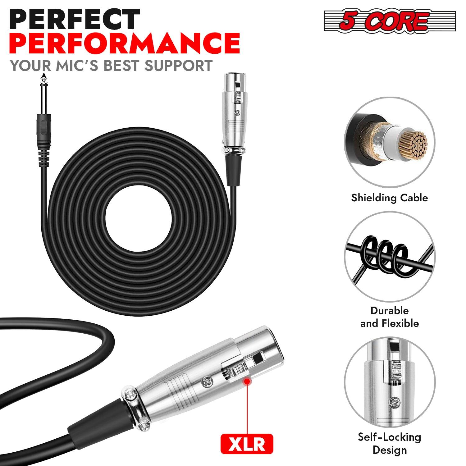 Perfect Performance: Your Mic's Best Support

- 5 Core Shielding Cable
- Durable and Flexible
- XLR Self-Locking Design