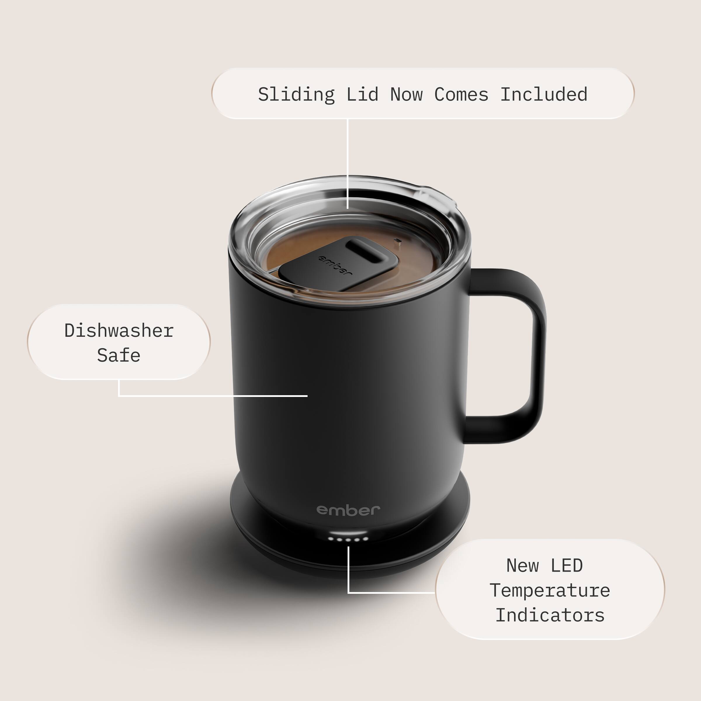 Sliding Lid Now Comes Included  
Dishwasher Safe  
New LED Temperature Indicators