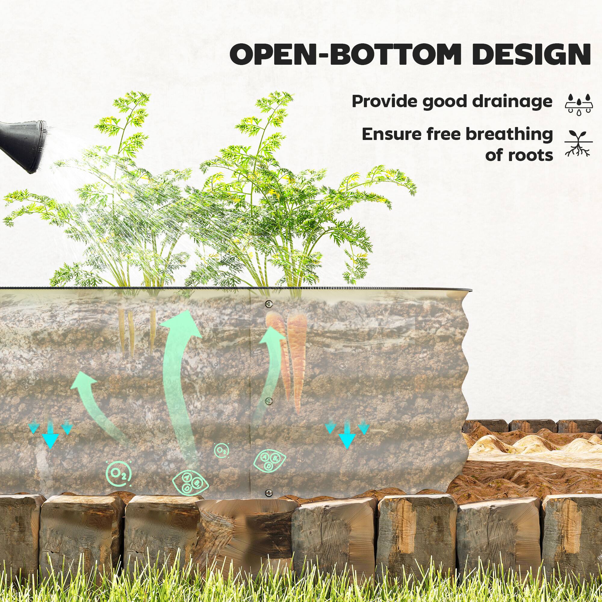 OPEN-BOTTOM DESIGN

Provide good drainage  
Ensure free breathing of roots