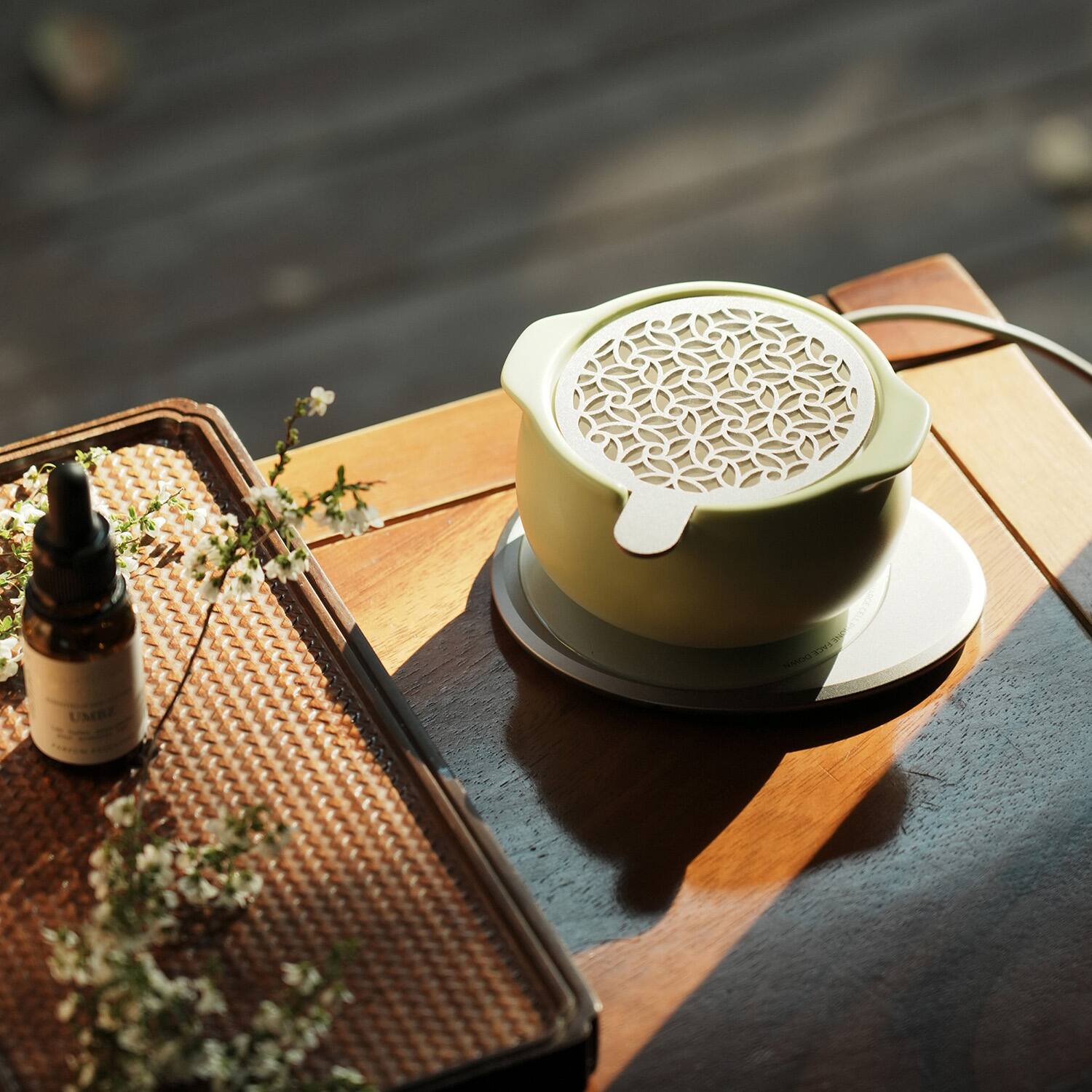 Back. OHOM - Jun Self-heating Diffuser Set - Verde Green.