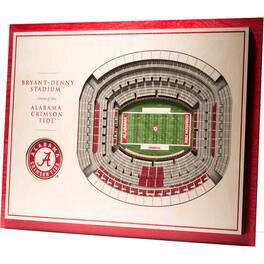 YouTheFan - Alabama Crimson Tide 17'' x 13'' 5-Layer StadiumViews 3D Wall Art - Brown