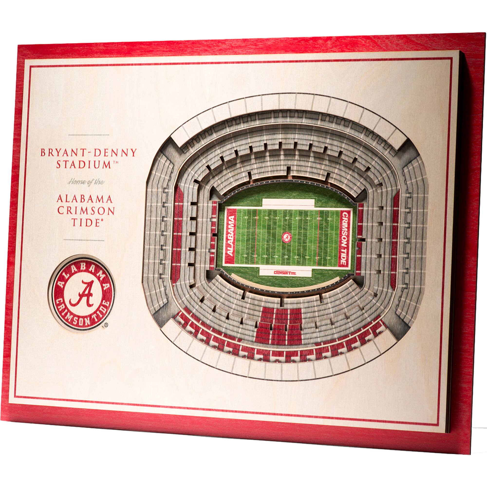 YouTheFan - Alabama Crimson Tide 17'' x 13'' 5-Layer StadiumViews 3D Wall Art - Brown