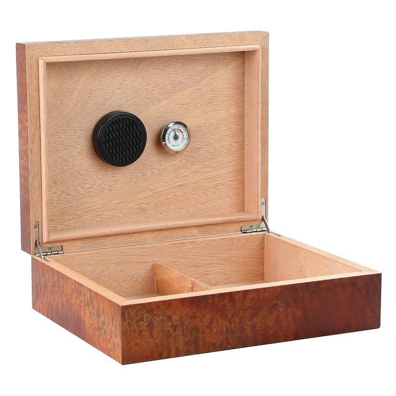 Alt View 2. Prestige - Vizcaya Makore Humidor - Makore Pommel Wood Finish.