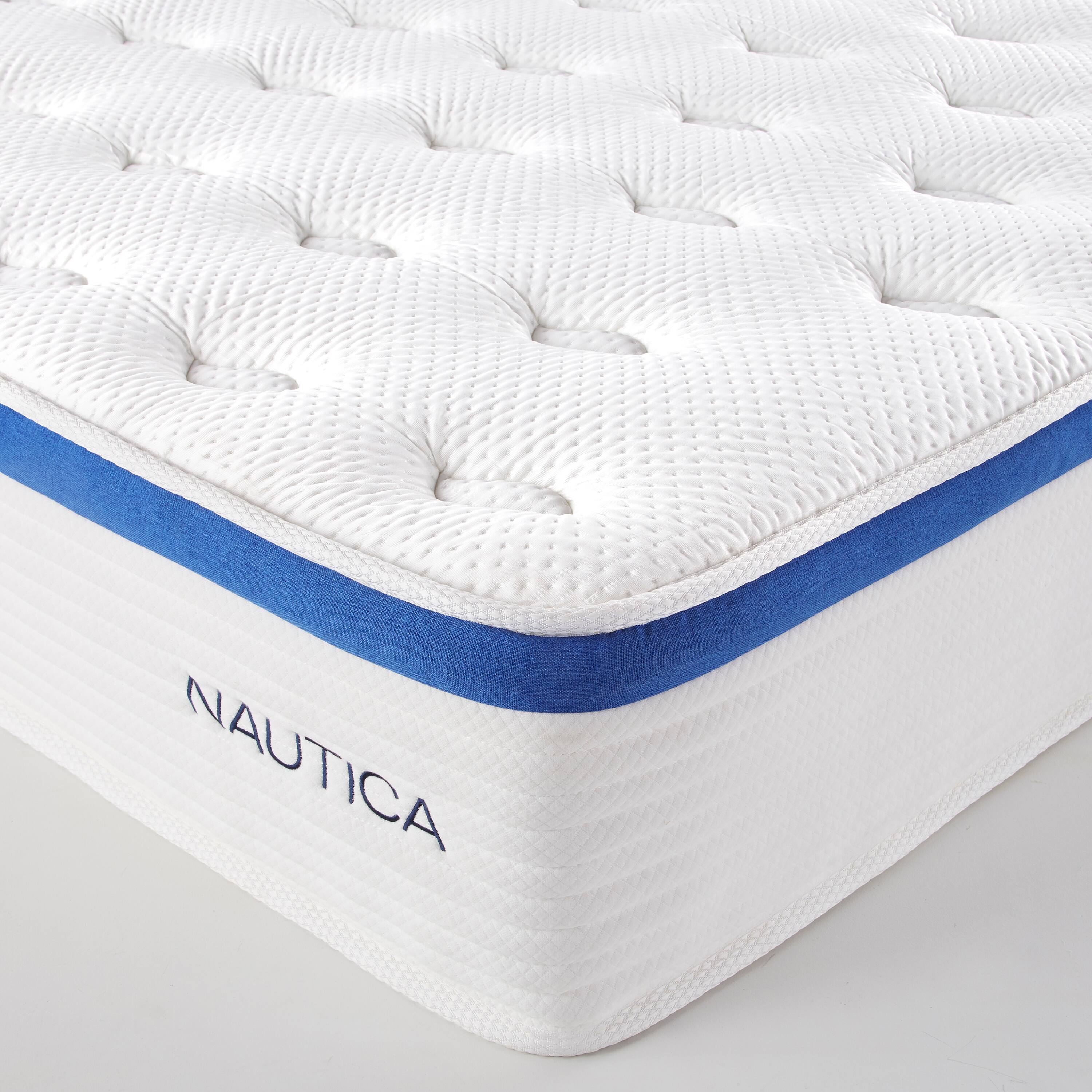 Alt View 2. Nautica - 12" Renew Hybrid Mattress - WHITE/BLUE.