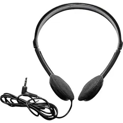 Front. Maxell - Maxell Headset - Mini-phone (3.5mm) - Wired - 32 Ohm - 20 Hz to 20 kHz - On-ear - 6 ft Cable - Black - Unknown.