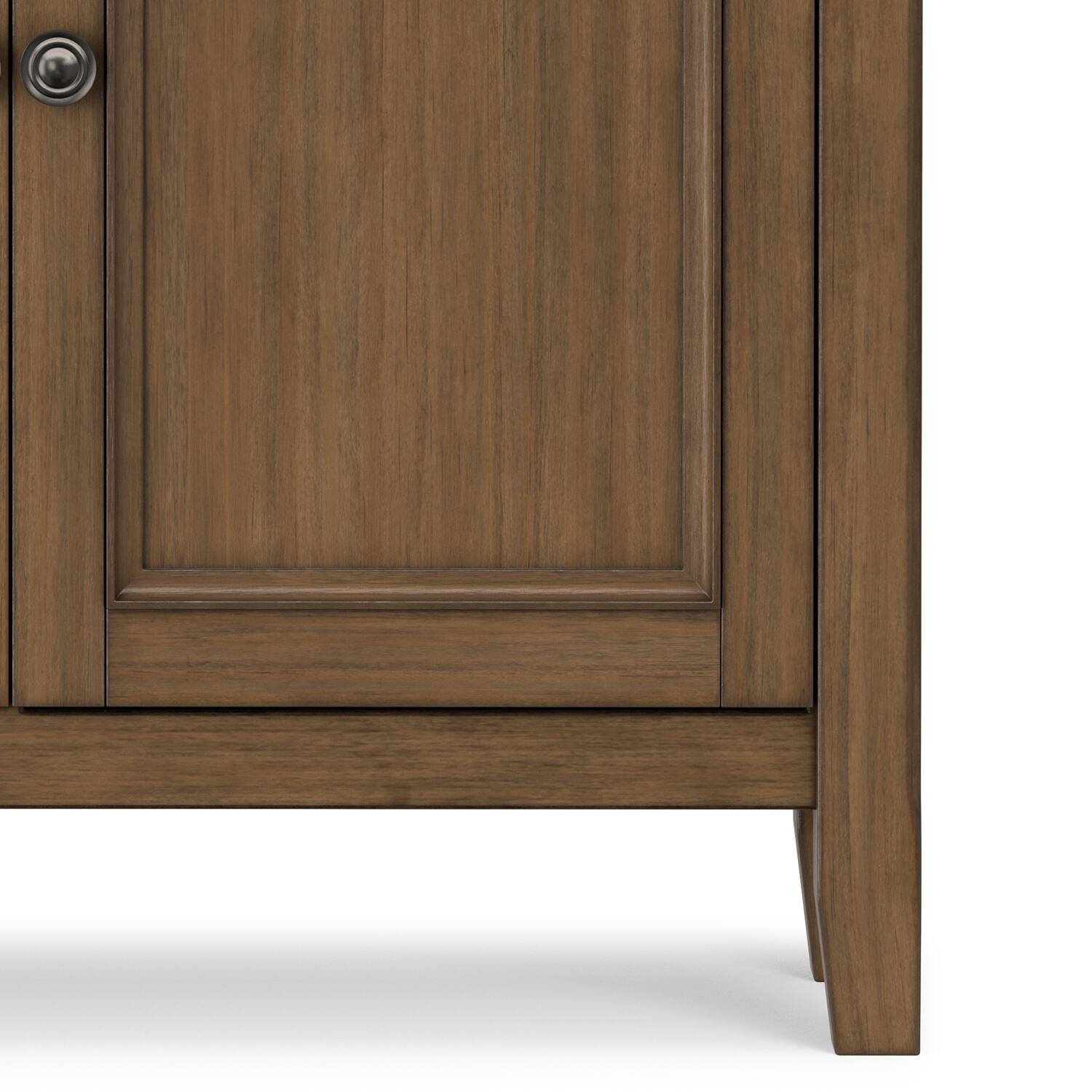 Alt View 4. Simpli Home - Amherst 36 inch Wide Solid Wood Transitional Entryway Storage Cabinet in Rustic Natural Aged Brown - Rusted Natural Aged Brown.